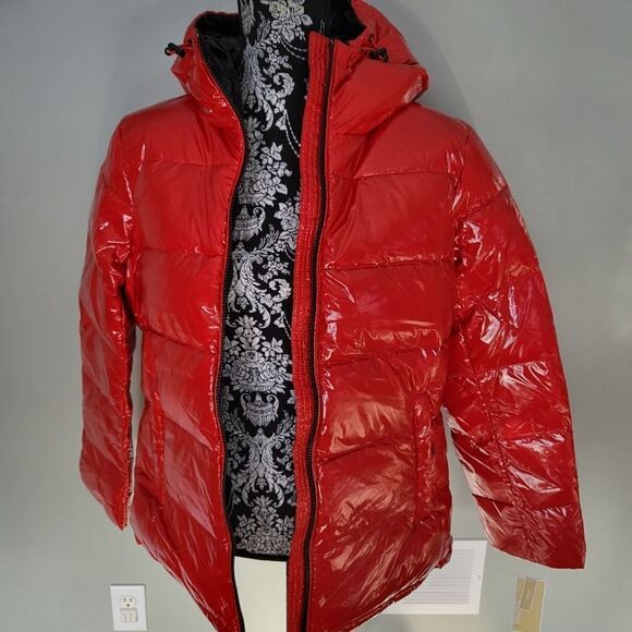 Michael Kors Red Puffer Jacket Medium NEW - Picture 2 of 6